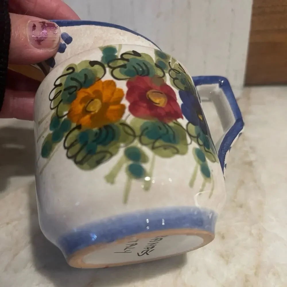 Italian handpainted creamer 4”